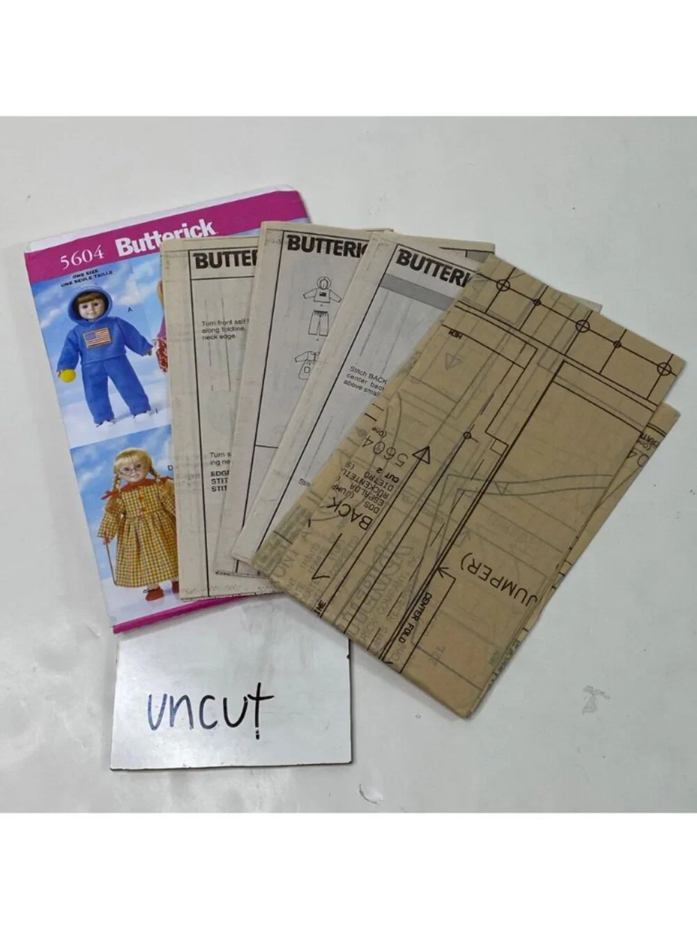 Butterick 5604 18 Inch Doll Pattern Back To School Wardrobe Uncut Dress Hoodie